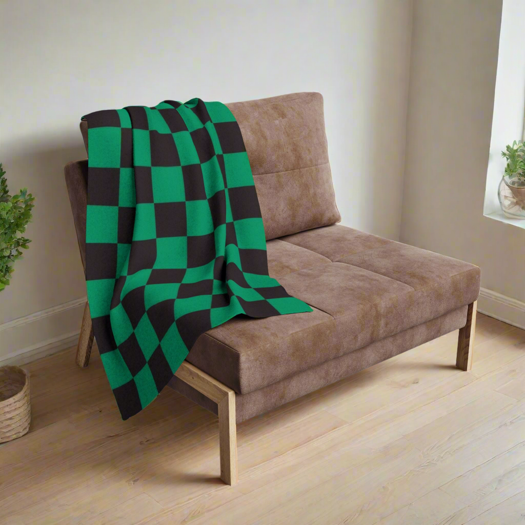 Green & Black Pattern Arctic Blanket