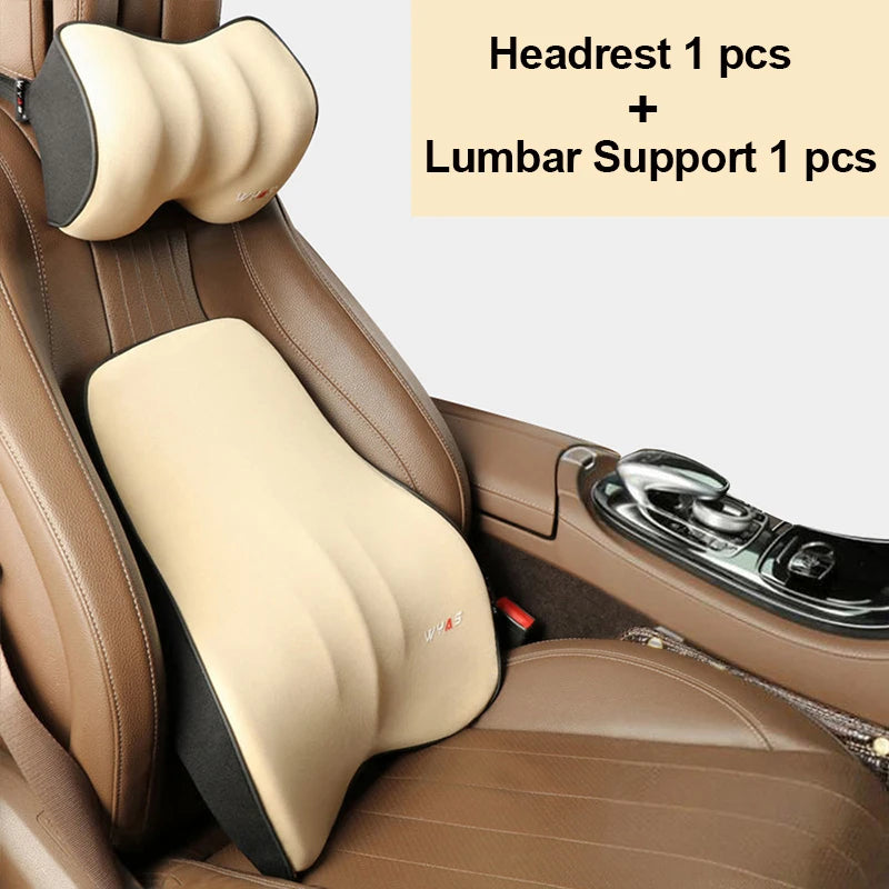 Car Lumbar Support & Headrest Set – Universal Fit for Comfort & Posture