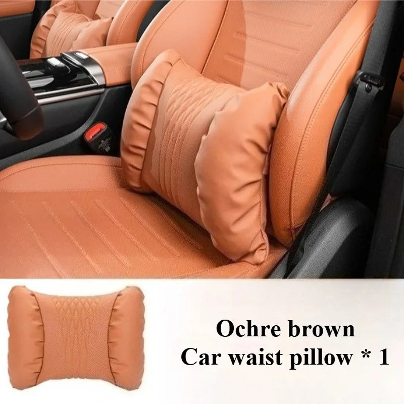 Soft Nappa Leather Car Headrest and Lumbar Support