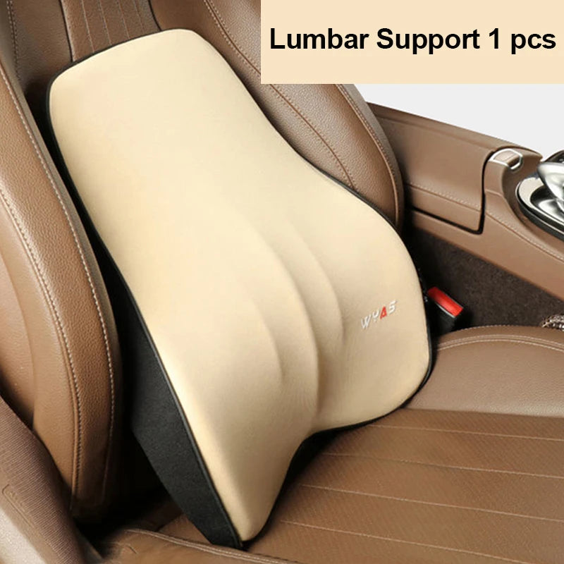 Car Lumbar Support & Headrest Set – Universal Fit for Comfort & Posture