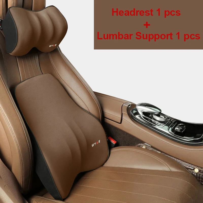 Car Lumbar Support & Headrest Set – Universal Fit for Comfort & Posture