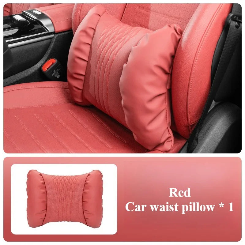 Soft Nappa Leather Car Headrest and Lumbar Support