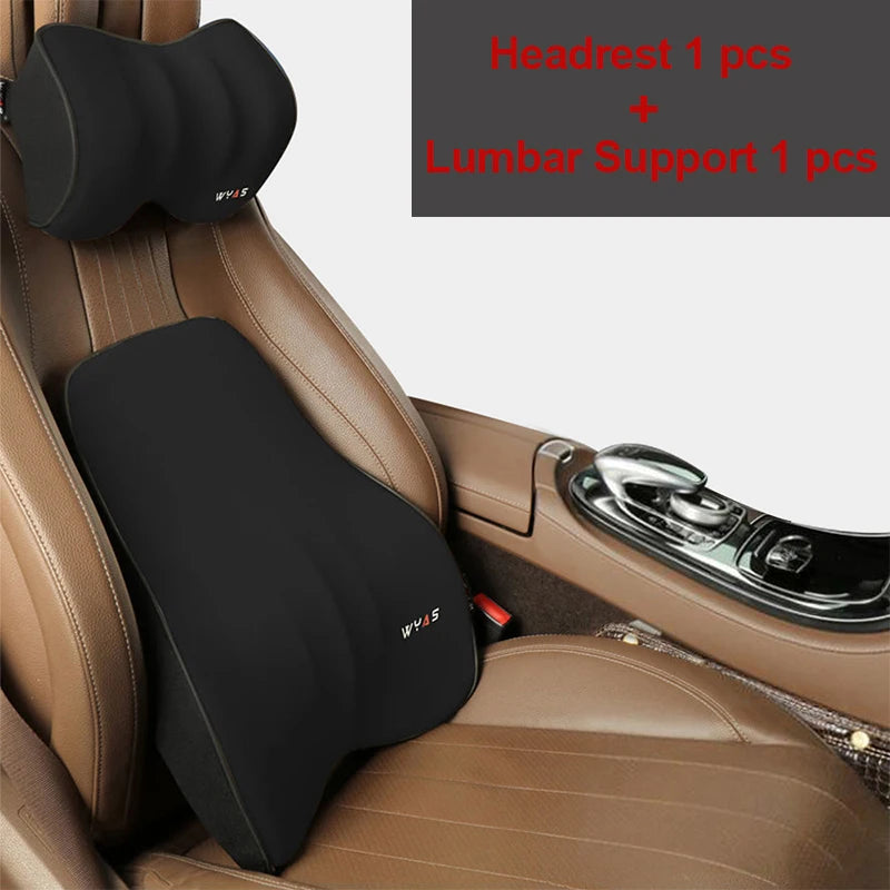 Car Lumbar Support & Headrest Set – Universal Fit for Comfort & Posture