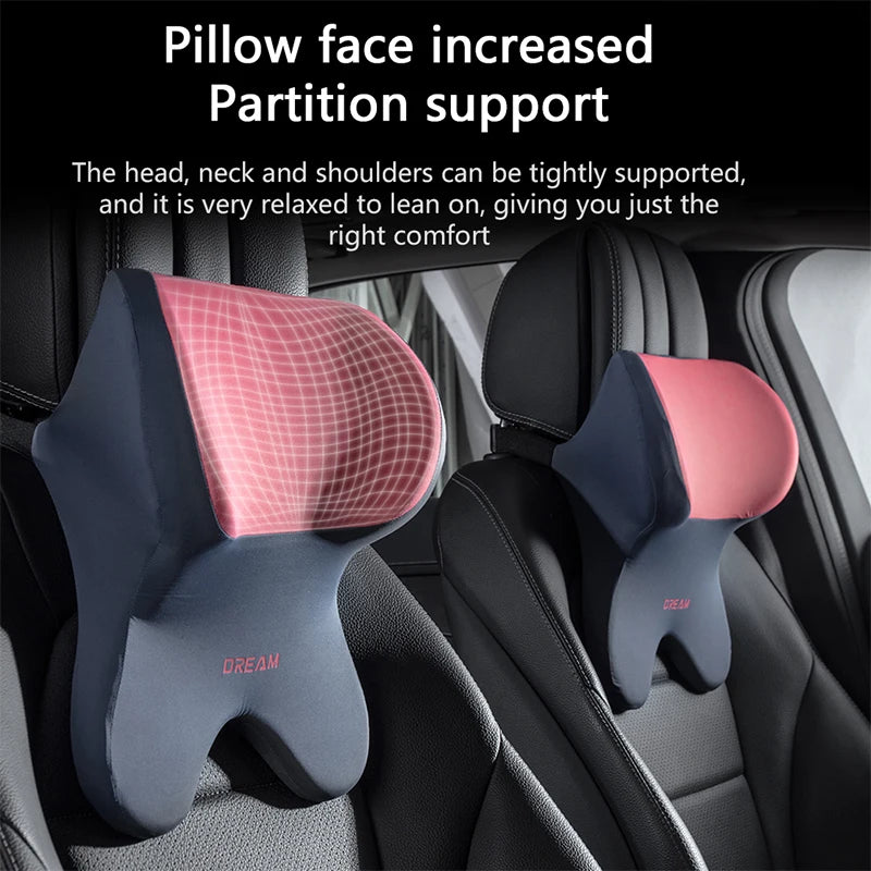 Car Lumbar Support Neck Pillow – Ergonomic Memory Foam Cushion