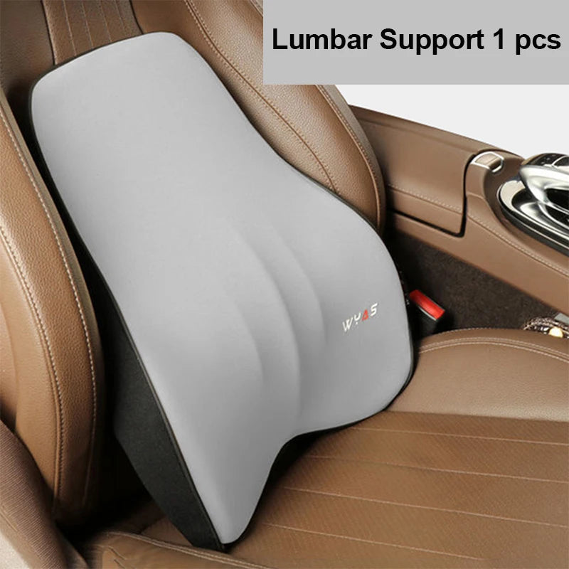 Car Lumbar Support & Headrest Set – Universal Fit for Comfort & Posture