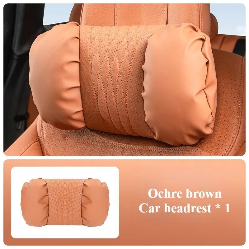 Soft Nappa Leather Car Headrest and Lumbar Support