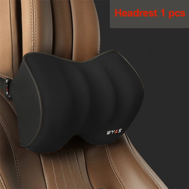 Car Lumbar Support & Headrest Set – Universal Fit for Comfort & Posture