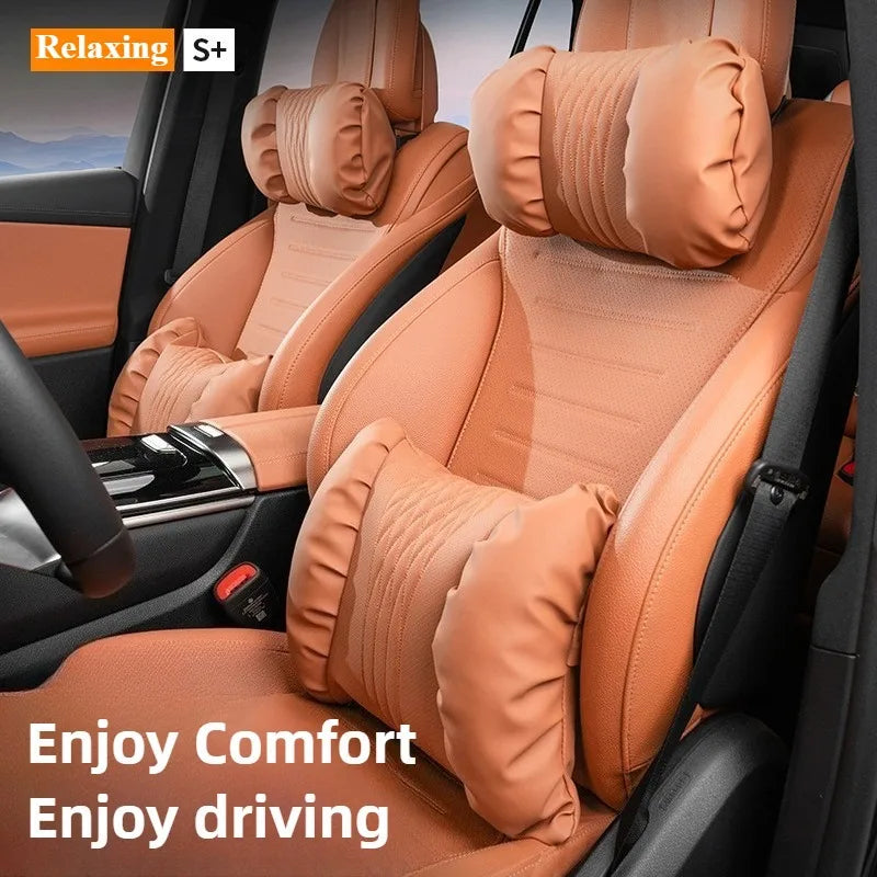 Soft Nappa Leather Car Headrest and Lumbar Support