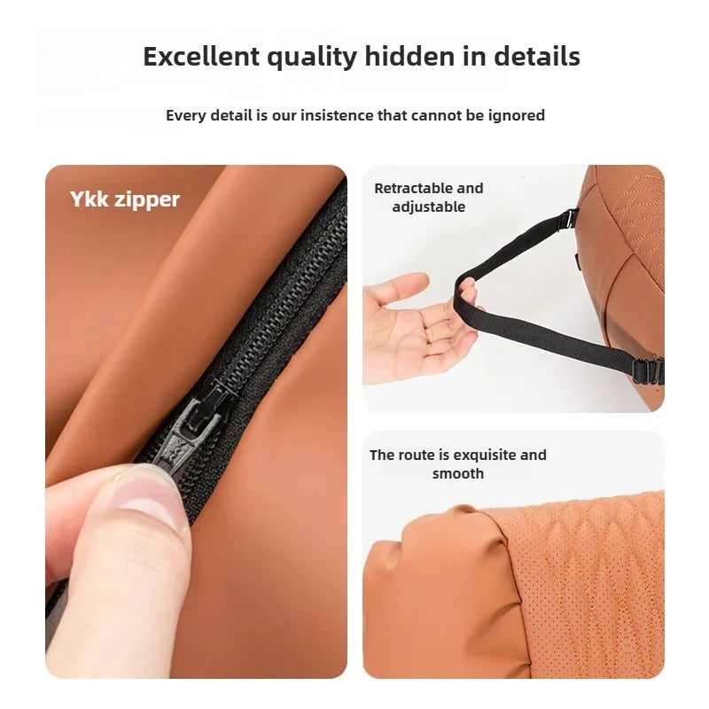 Soft Nappa Leather Car Headrest and Lumbar Support