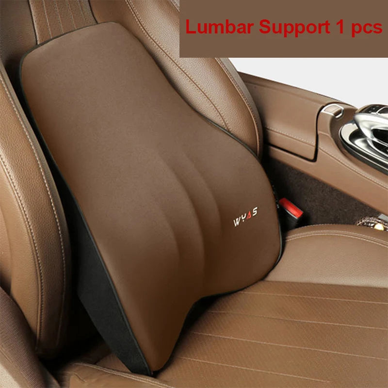 Car Lumbar Support & Headrest Set – Universal Fit for Comfort & Posture