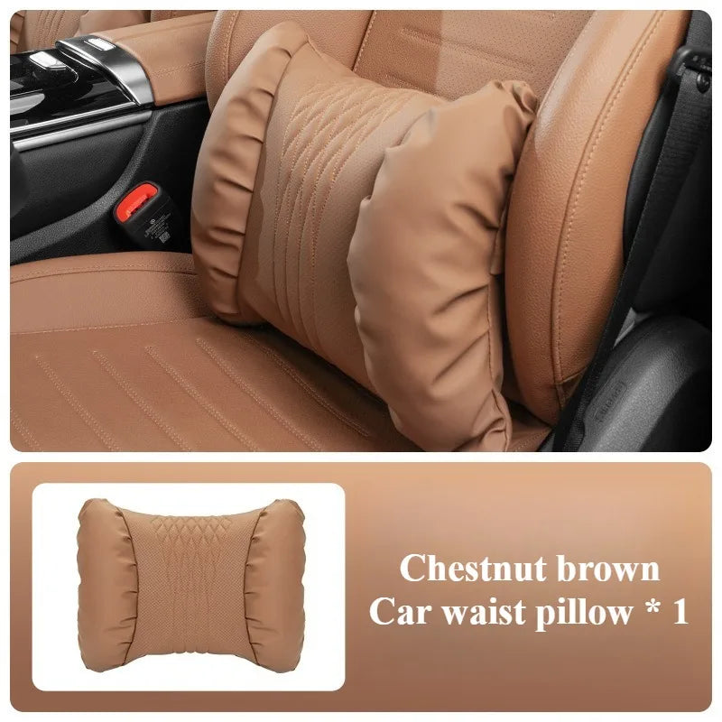 Soft Nappa Leather Car Headrest and Lumbar Support