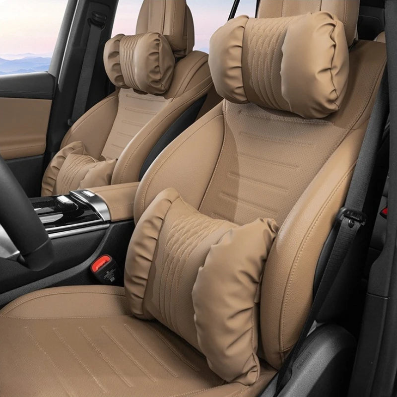 Soft Nappa Leather Car Headrest and Lumbar Support