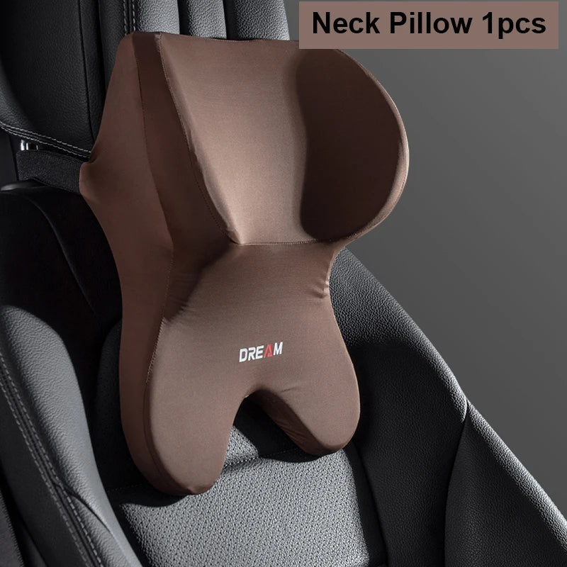 Car Lumbar Support Neck Pillow – Ergonomic Memory Foam Cushion