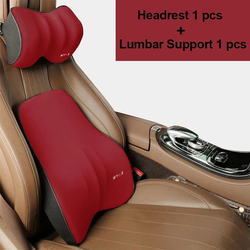Car Lumbar Support & Headrest Set – Universal Fit for Comfort & Posture